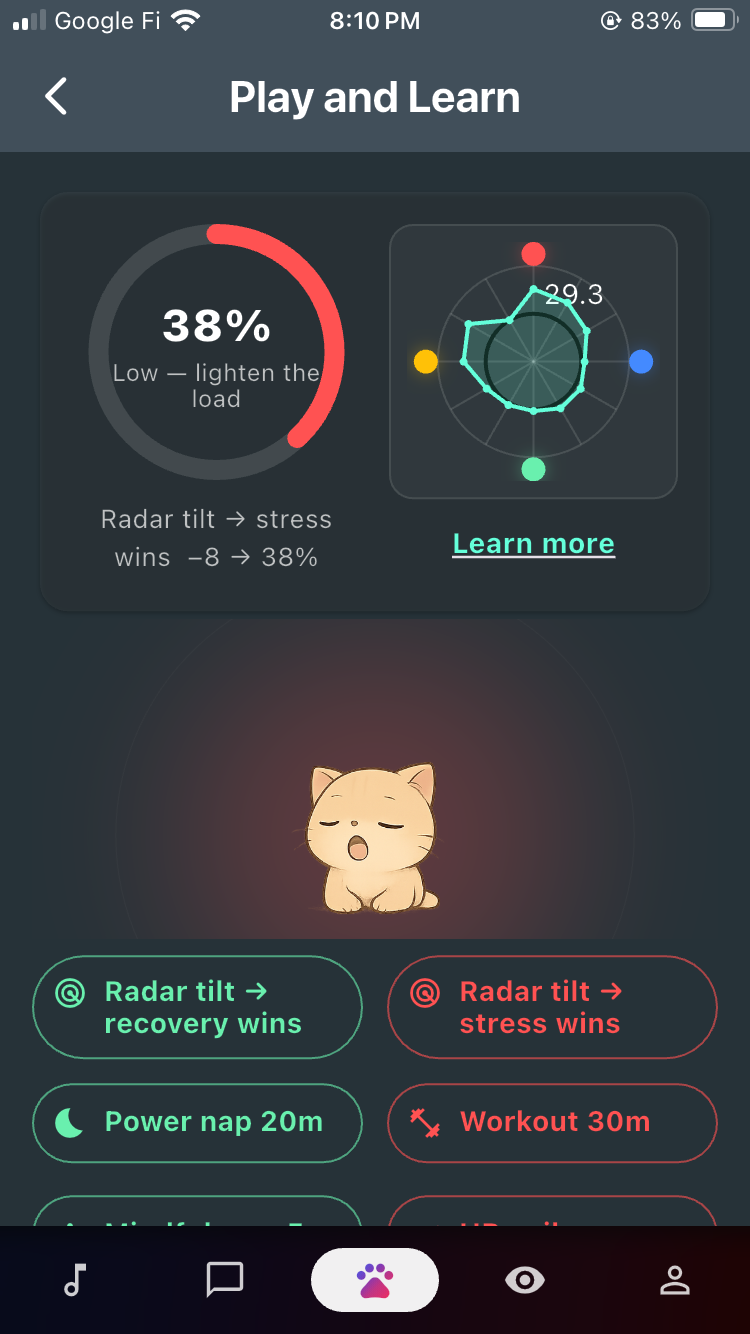 Play and Learn with stress gauge and actions